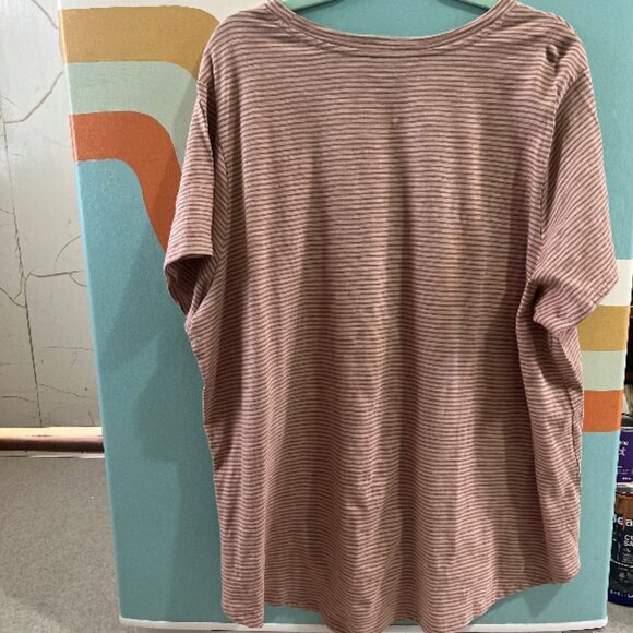 "howdy" striped tan t-shirt (size 3XL upcycled) - Picture 3 of 5